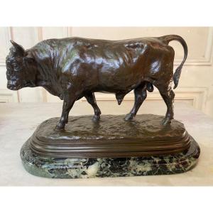 Taureau marchant En Bronze à Patine Brune XIXème Signé Rosa Bonheur (1822-1899)