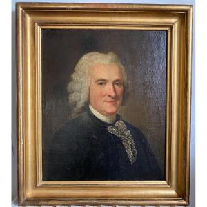 Portrait D’homme Bourgeois 18ème , Huile Sur Toile, Tableau Ancien…