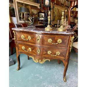 18th Century Rosewood Veneer And Gilded Bronze Chest Of Drawers