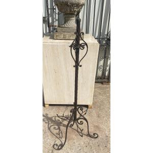 Old Gun Rack In Wrought Iron Decorated With Scrolls