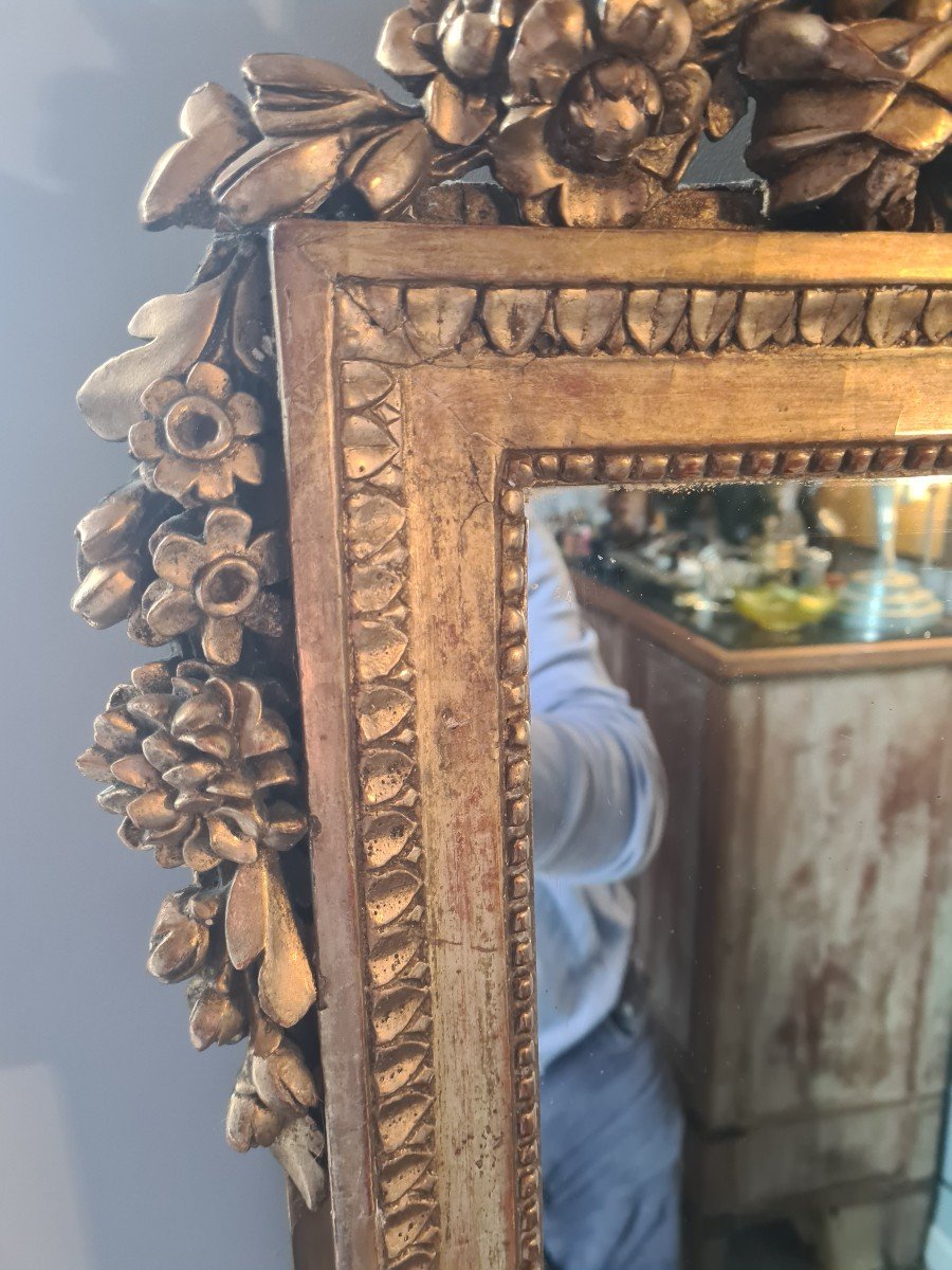 Louis XVI Mirror In Golden Wood Attributes To Music-photo-4