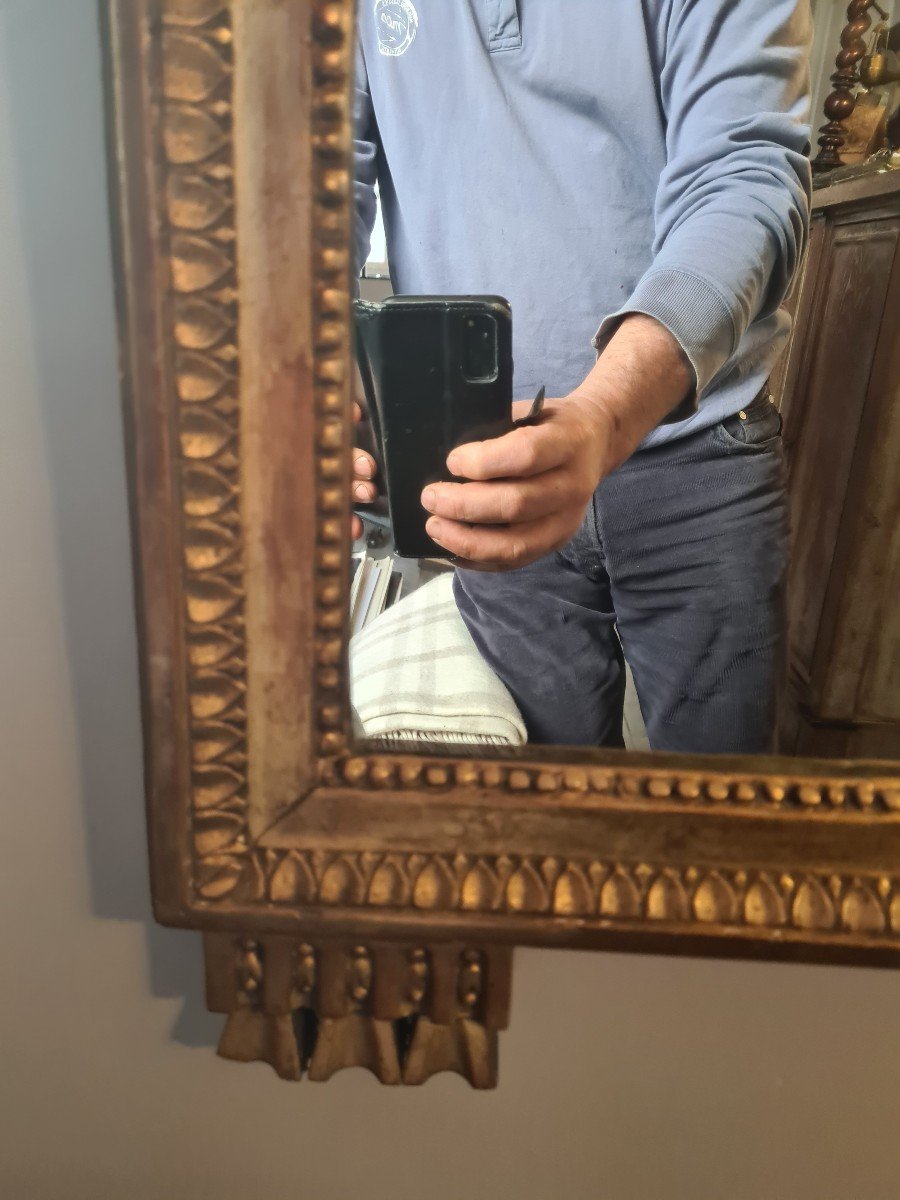 Miroir Louis XVI en bois doré ,attributs à La musique-photo-1