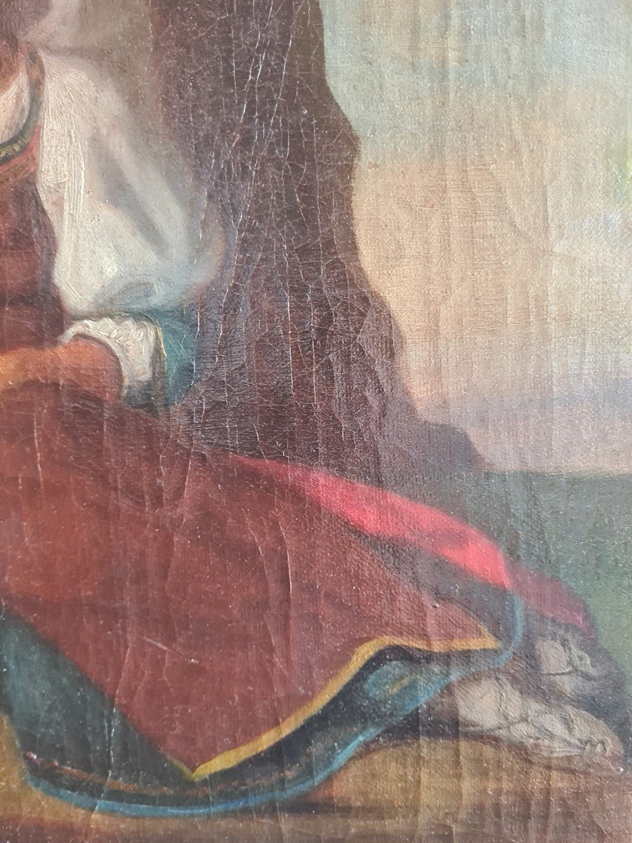 Huile Sur Toile XIX Eme ' Jeune Napolitaine '-photo-3