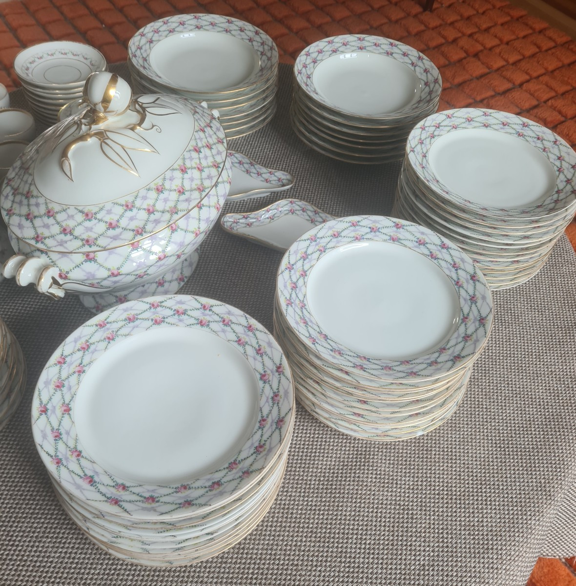 Service porcelaine fin XIX eme vieux paris de 85 pieces-photo-4