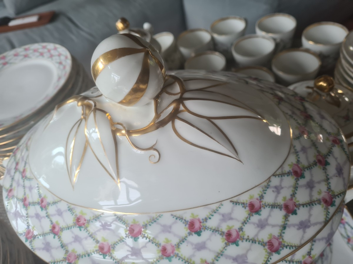 Service porcelaine fin XIX eme vieux paris de 85 pieces-photo-6