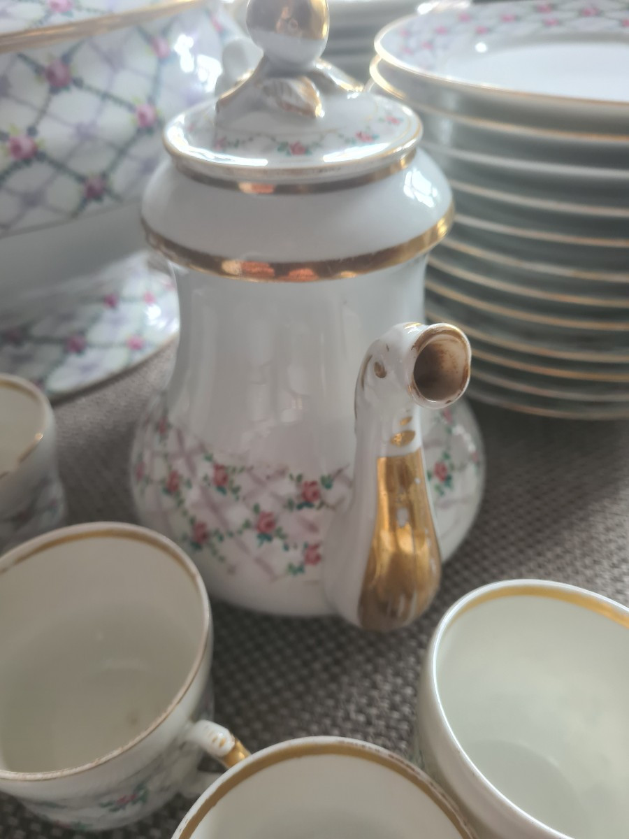 Service porcelaine fin XIX eme vieux paris de 85 pieces-photo-7
