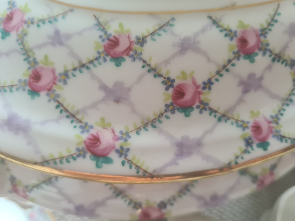 Service porcelaine fin XIX eme vieux paris de 85 pieces-photo-8