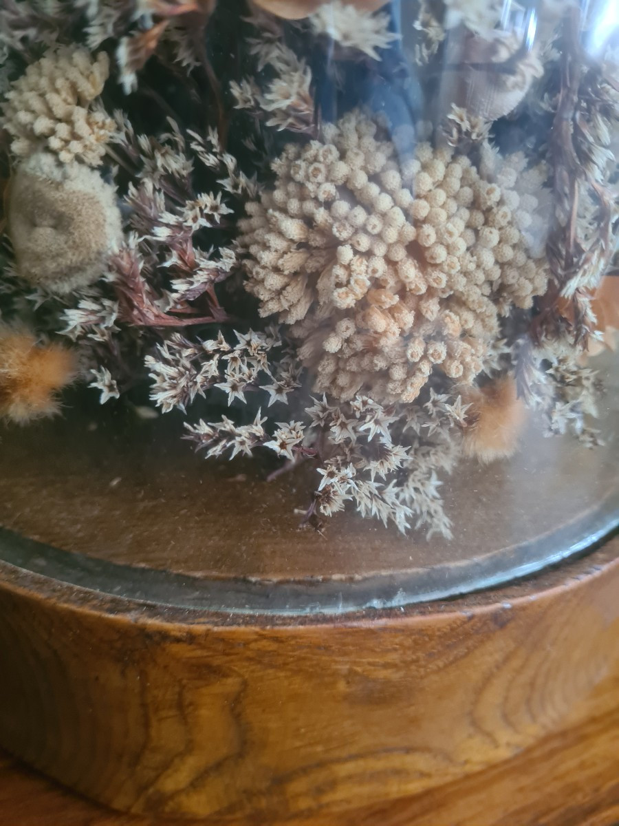 Bridal Globe With Bouquet Of Dried Flowers, Late 19th Century-photo-2
