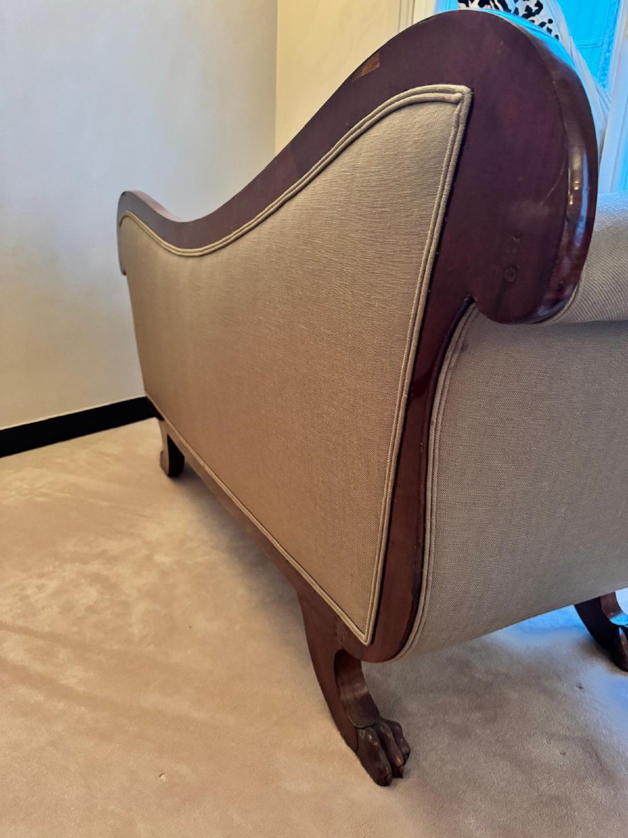 Pair Of 19th Century Mahogany Daybeds With Recent Upholstery-photo-3
