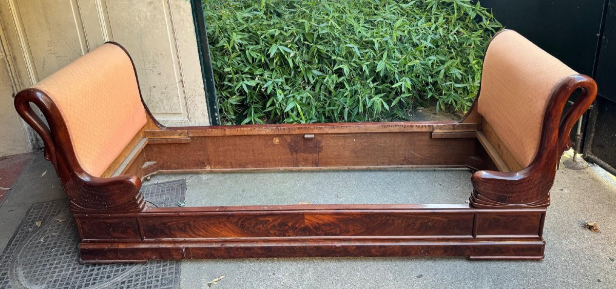 19th Century Empire Mahogany Sofa/bed