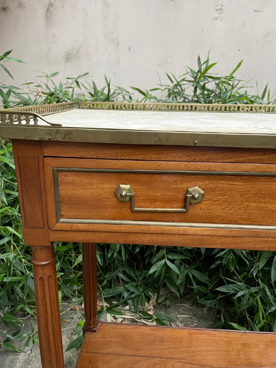 Louis XVI Console In Blond Mahogany, 19th Century-photo-3