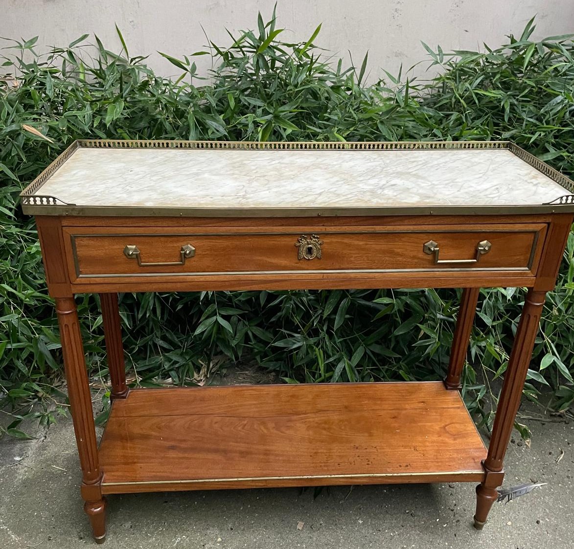 Louis XVI Console In Blond Mahogany, 19th Century