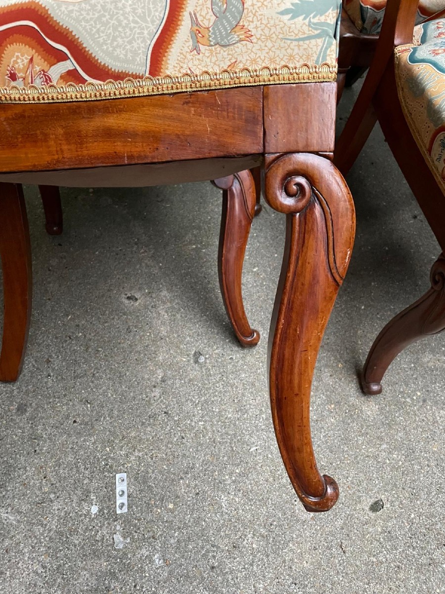 6 Restoration Chairs In 19th Century Mahogany-photo-1
