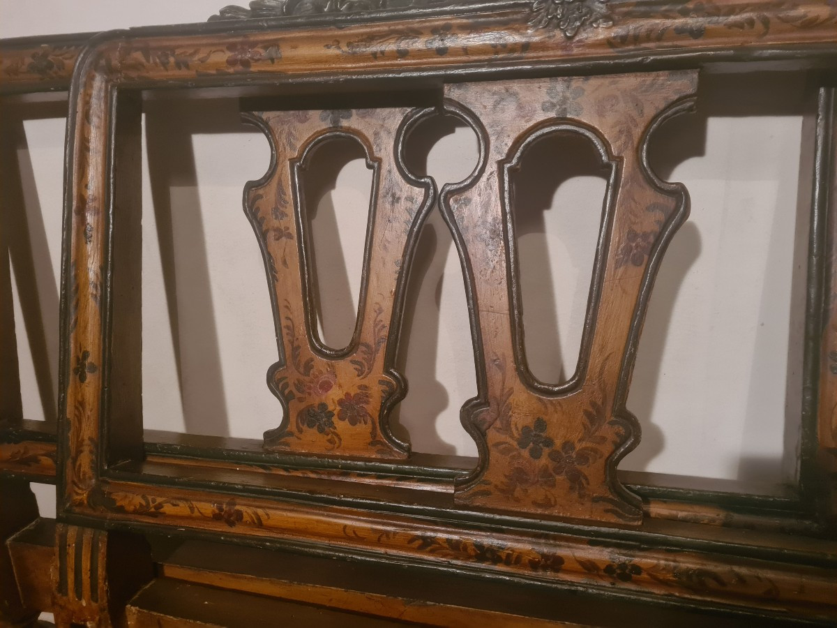 Louis XVI Bed In Painted Wood With Floral Decoration, 18th Century-photo-4