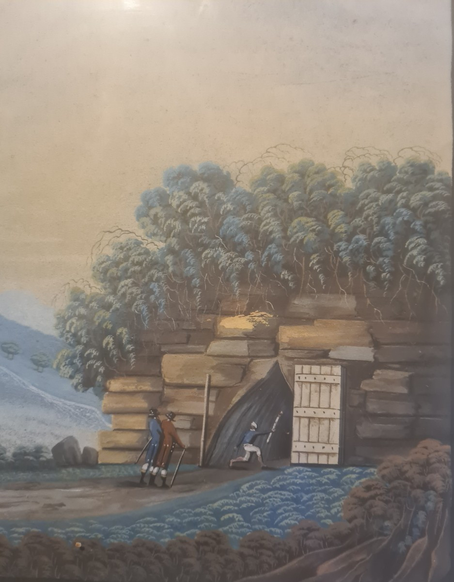Peinture 'la Grotta del cane' Naples fin XVIII eme-photo-2