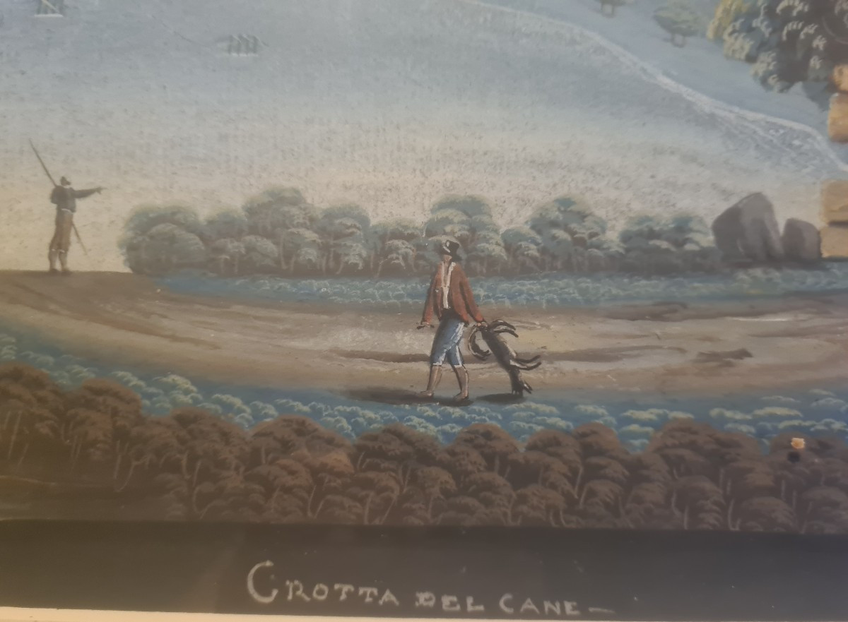 Peinture 'la Grotta del cane' Naples fin XVIII eme-photo-3