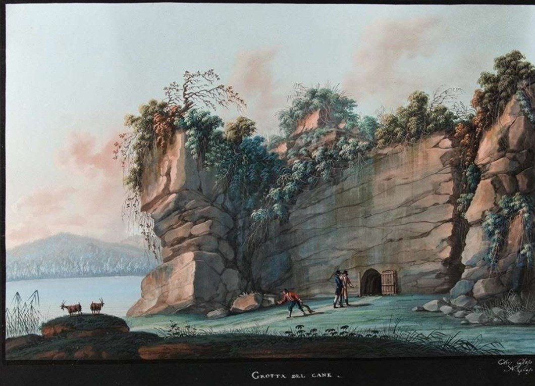 Peinture 'la Grotta del cane' Naples fin XVIII eme-photo-5