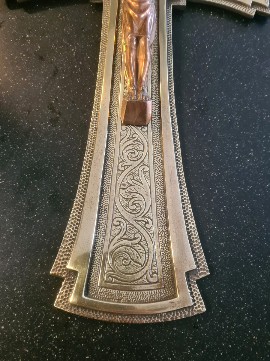 20th Century Bronze Crucifix By A. Darimont -photo-2