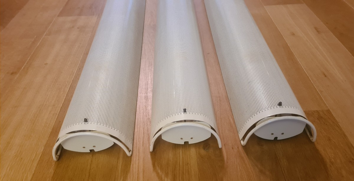 3 Large 1960s Perforated Metal Wall Lights-photo-2