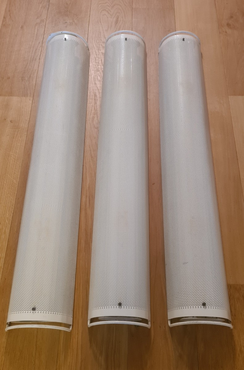 3 Large 1960s Perforated Metal Wall Lights