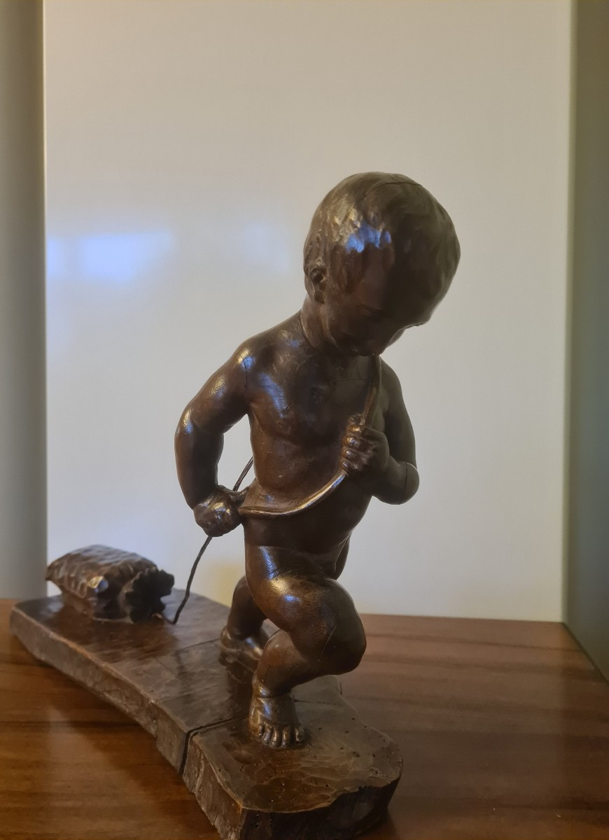 18th Century Wooden Putto -photo-3
