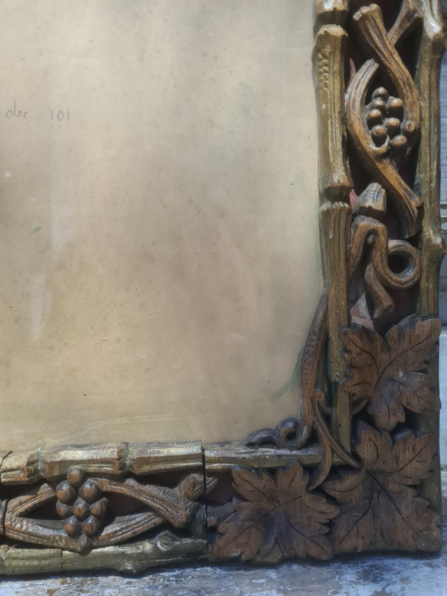 Cadre sculpté et ajouré vigne début XXeme-photo-4