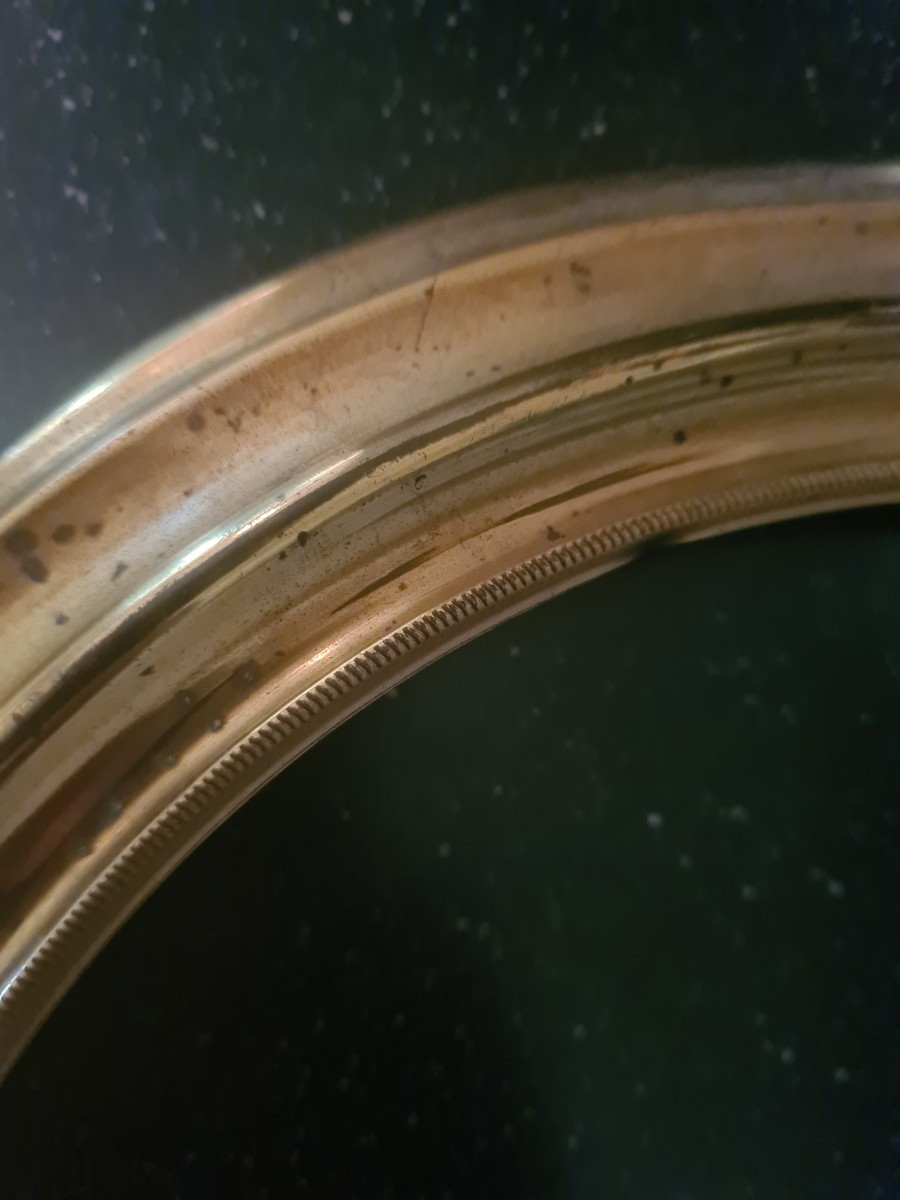 Oval Frame In Gilded Brass, Late 19th Century-photo-4