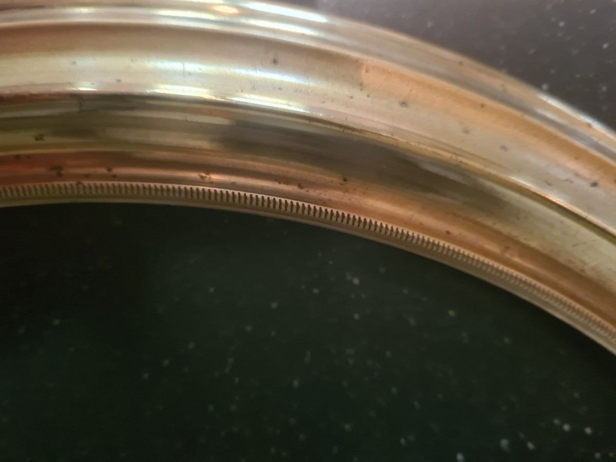 Oval Frame In Gilded Brass, Late 19th Century-photo-1