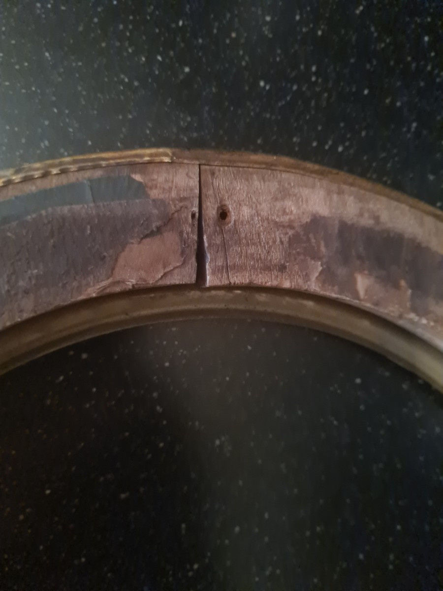 Oval Frame In Gilded Brass, Late 19th Century-photo-4