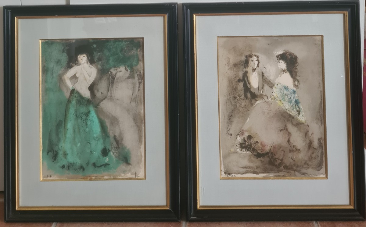 2 Ea Lithographs By Leonor Fini, Framed