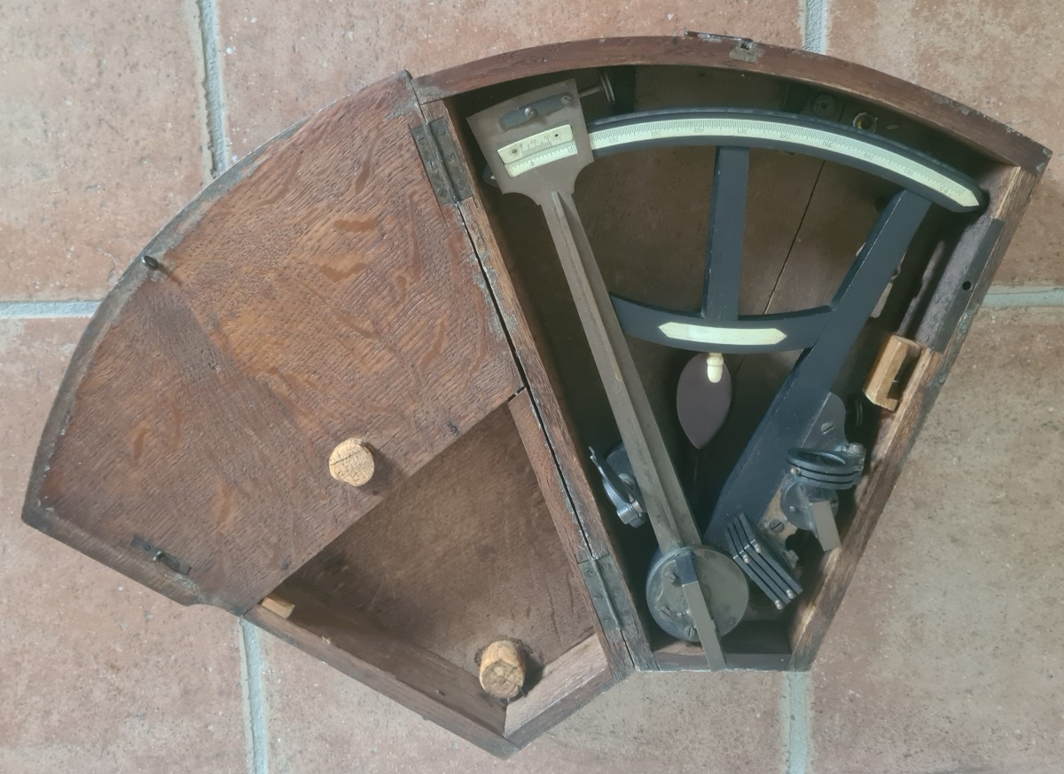 Victorian Marine Octant Ebony And Ivory-photo-6