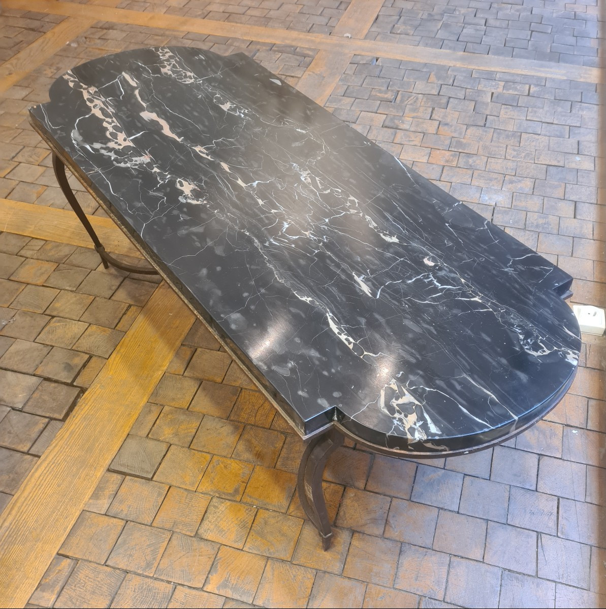 Rectangular Coffee Table 1940 Marble Portor-photo-3