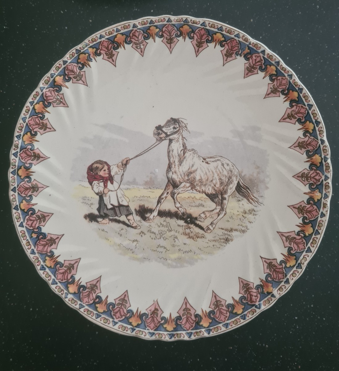 8 Dessert Plates Sarreguemines End XIX Eme-photo-3