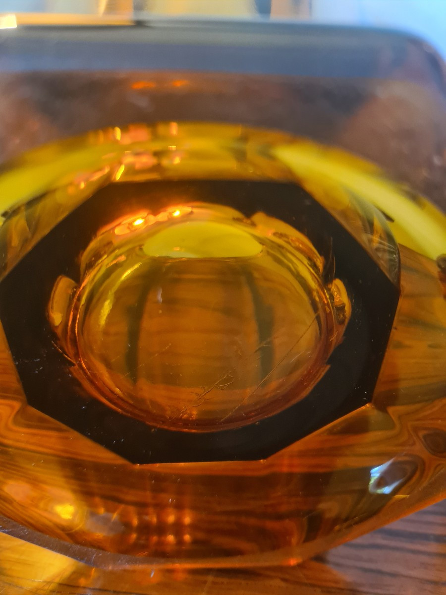 Czech Amber-colored Vase 1930-photo-1
