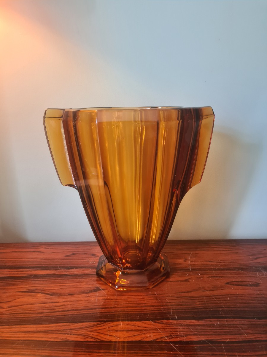Czech Amber-colored Vase 1930