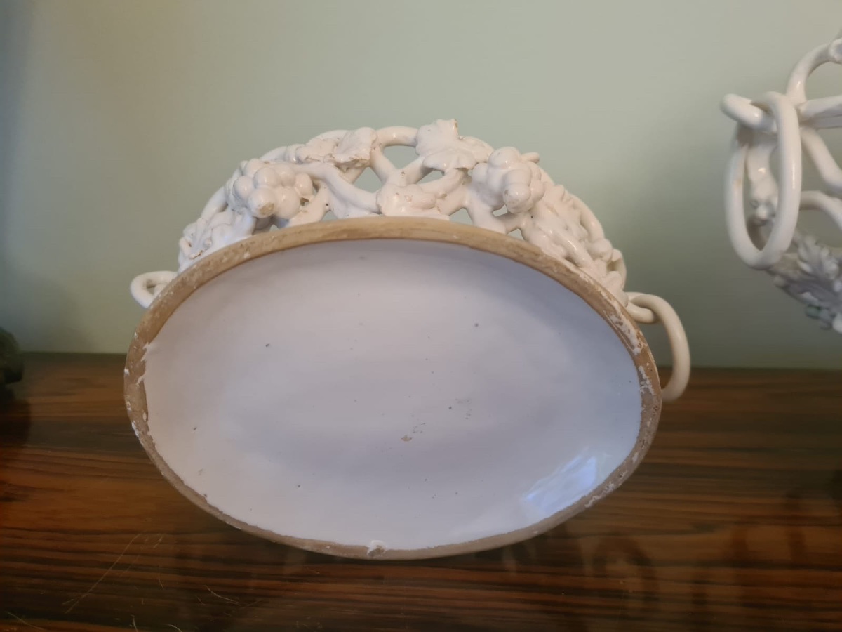 3 Malicorne XX Earthenware Planters, Distressed Finish, By Tessier-photo-6