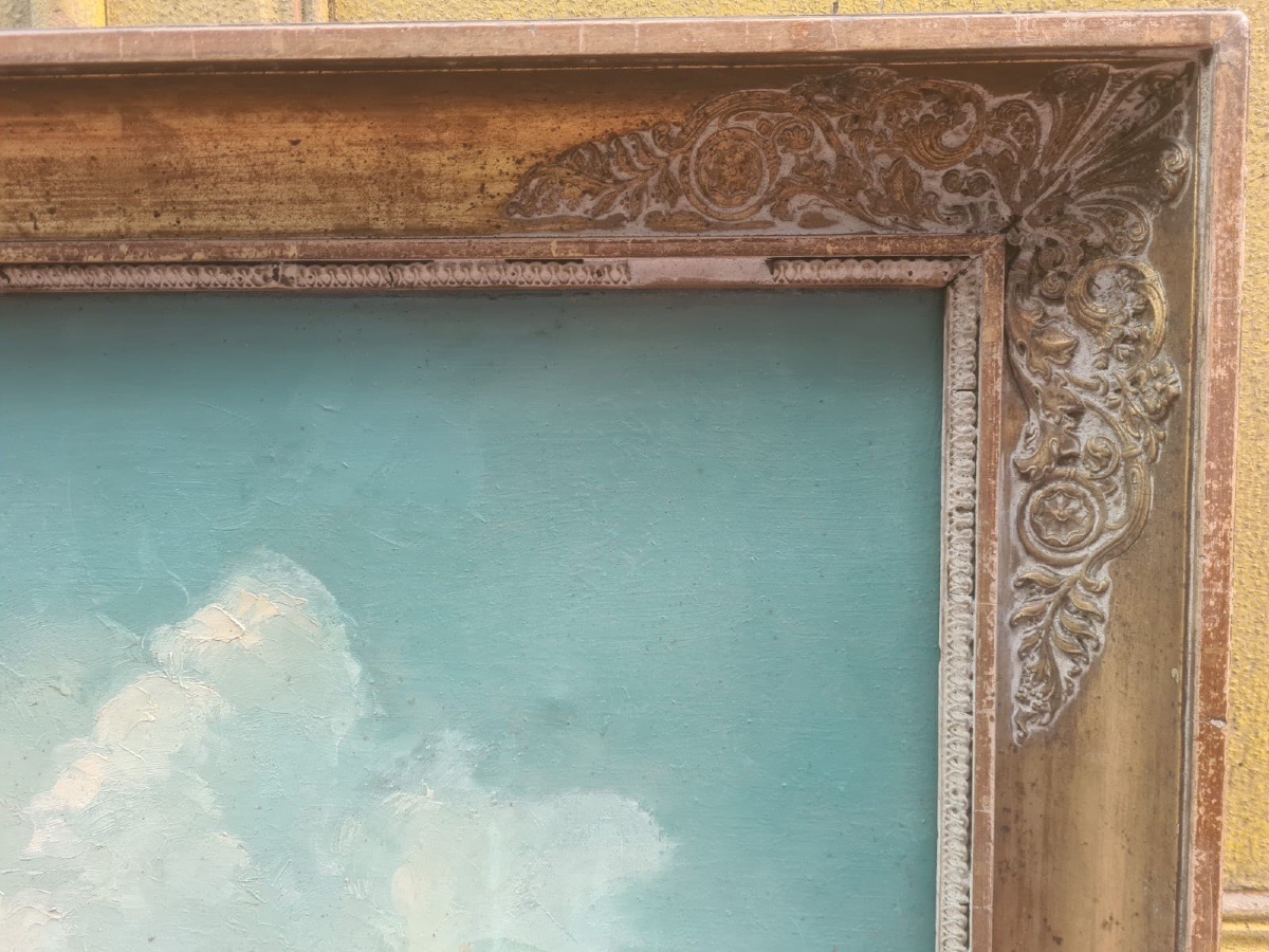 Huile sur toile fin XIX eme bords de mer signé l. Warner-photo-2