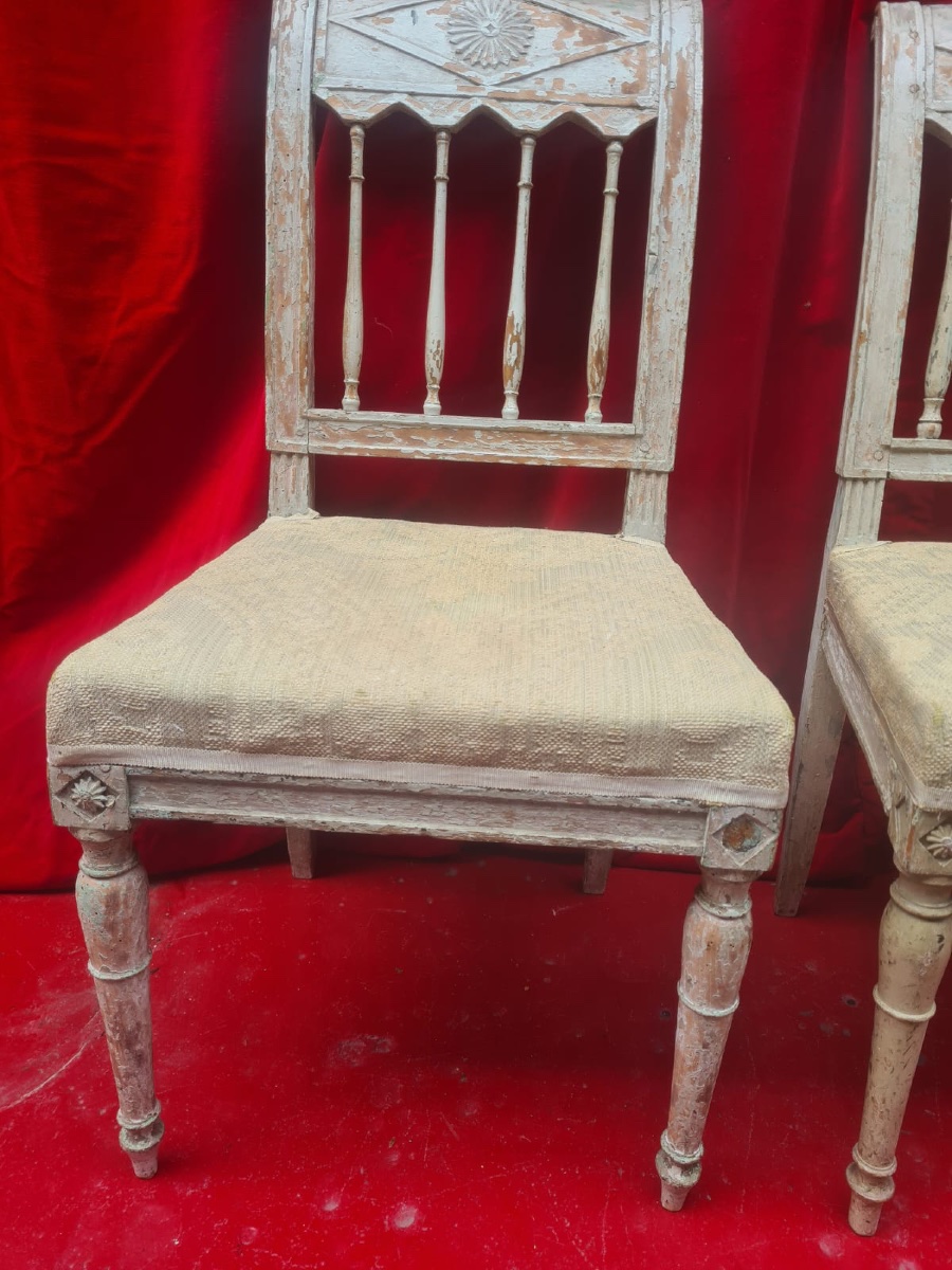 Paire de chaises Directoire patine d'origine-photo-3