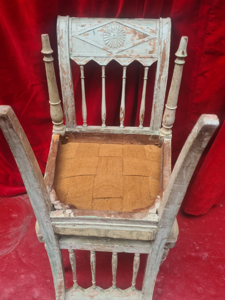 Paire de chaises Directoire patine d'origine-photo-4