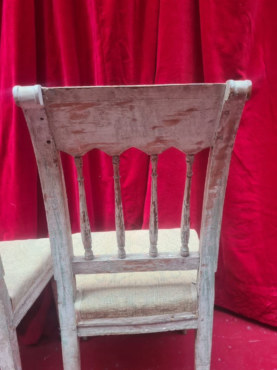Paire de chaises Directoire patine d'origine-photo-6