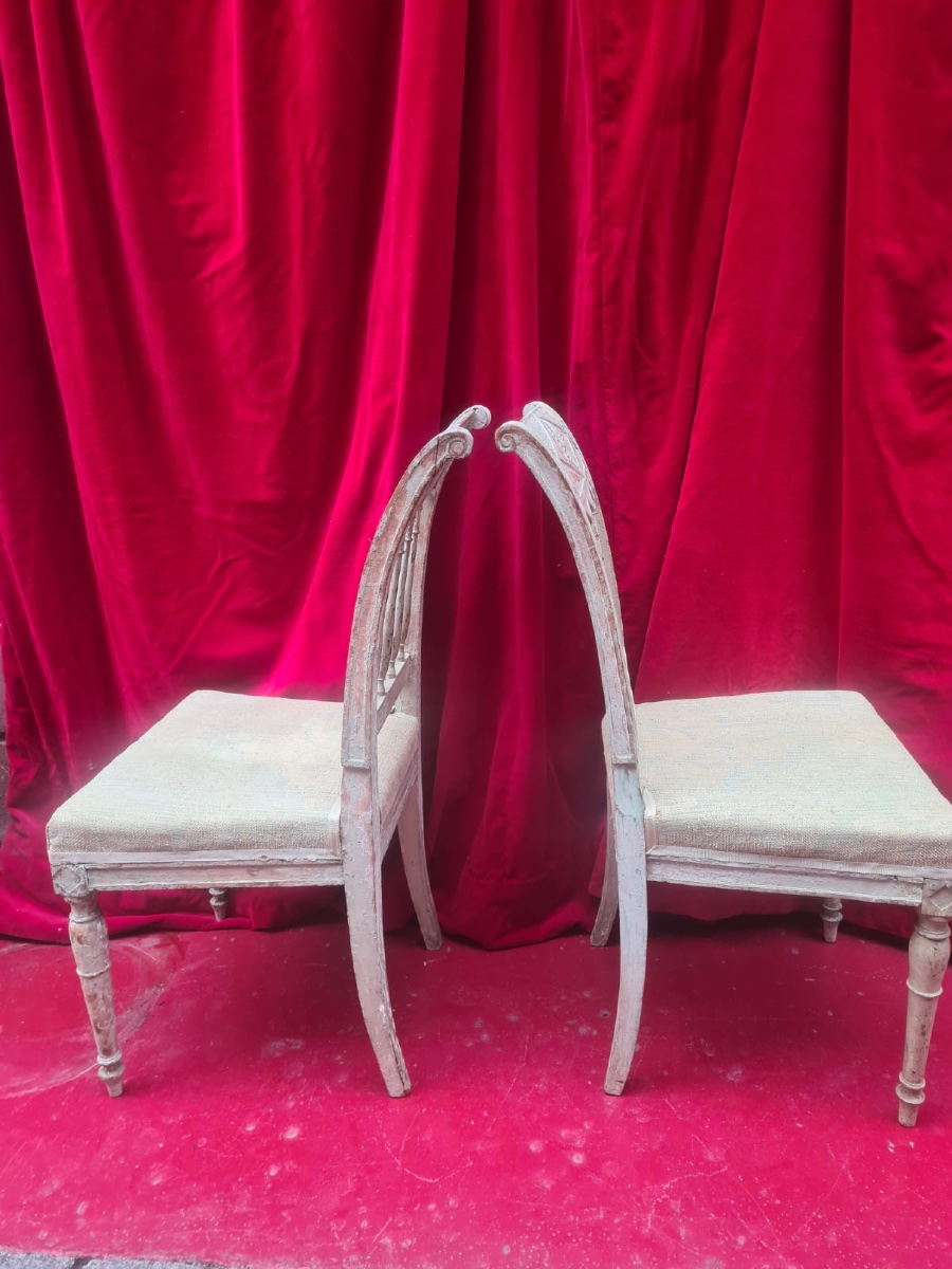 Paire de chaises Directoire patine d'origine-photo-8