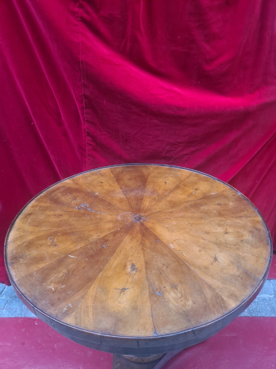 19th-century Empire-style Side Table In Varnished Mahogany-photo-4