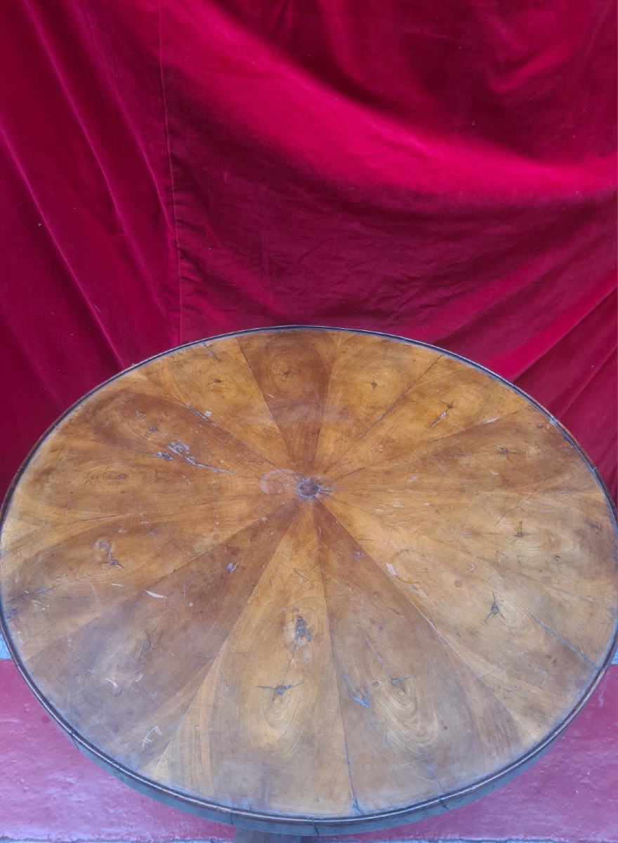 19th-century Empire-style Side Table In Varnished Mahogany-photo-1