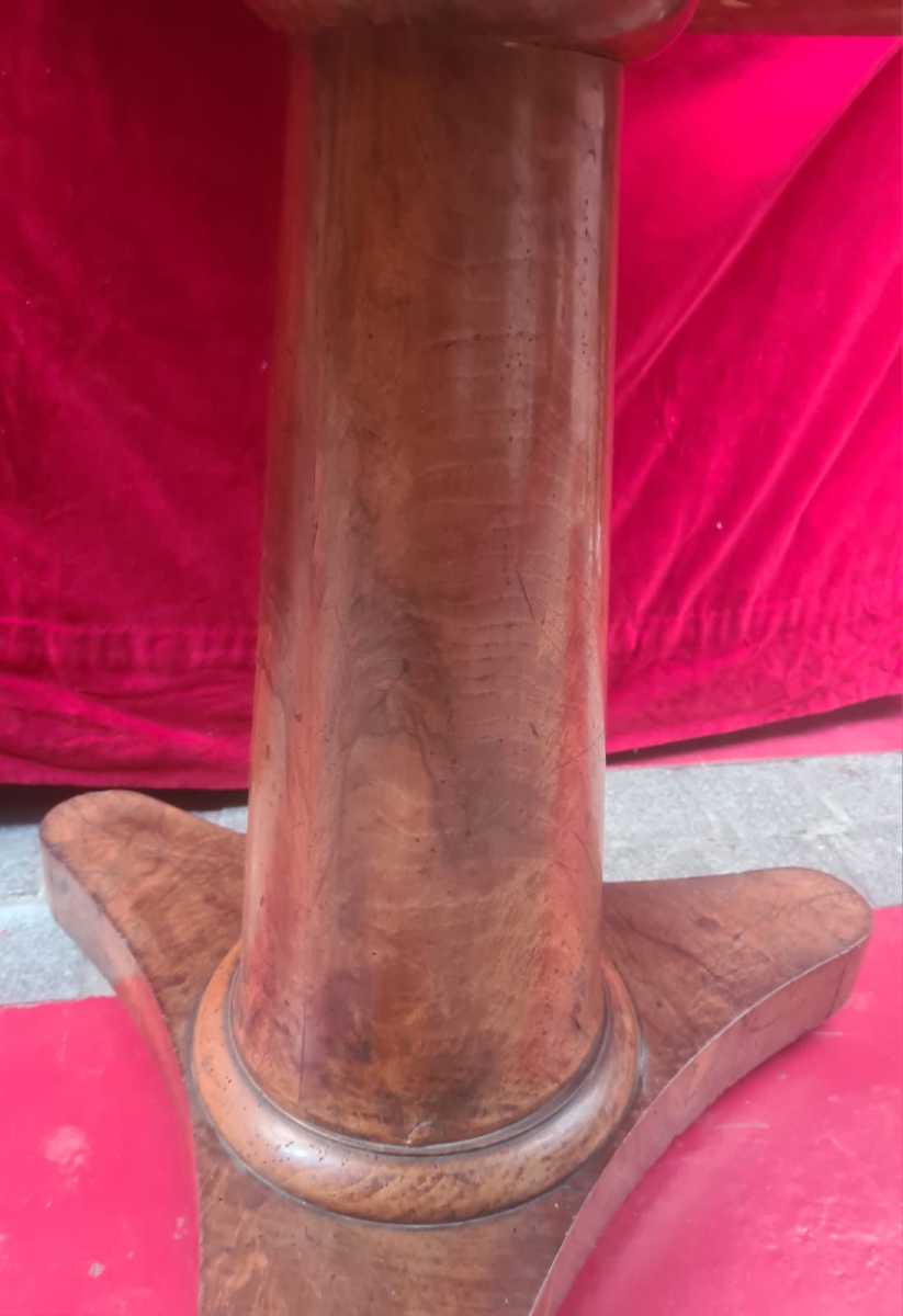 19th-century Empire-style Side Table In Varnished Mahogany-photo-3