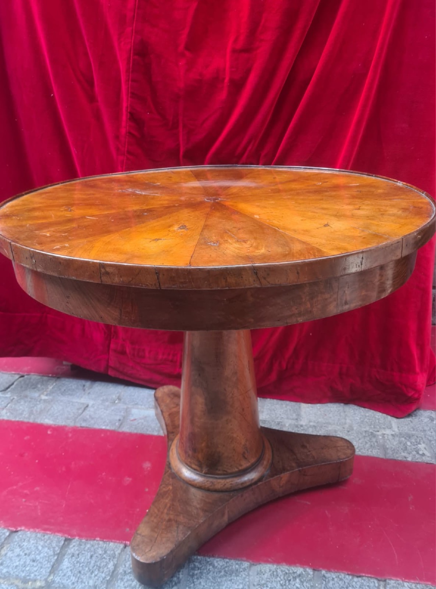 19th-century Empire-style Side Table In Varnished Mahogany