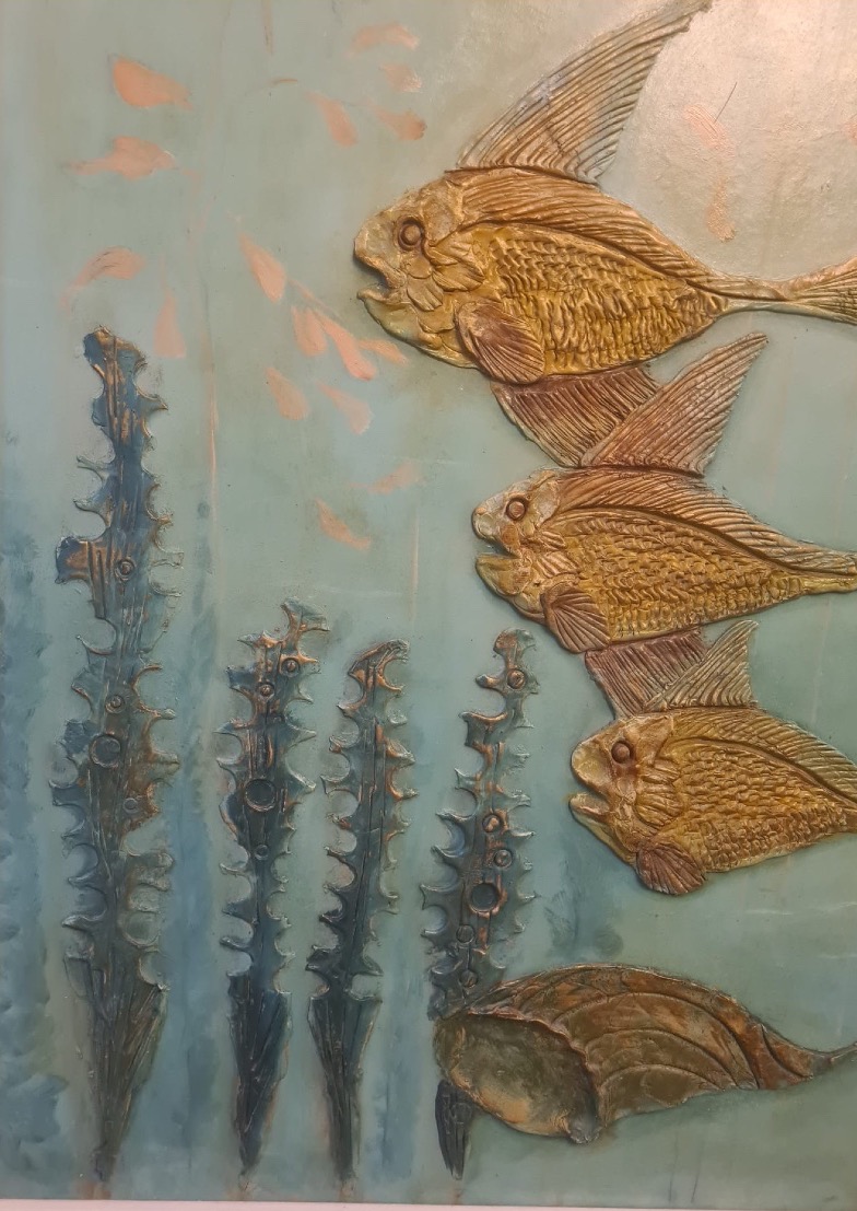 20th-century Decorative Bas-relief Panel Featuring A Fish-photo-2
