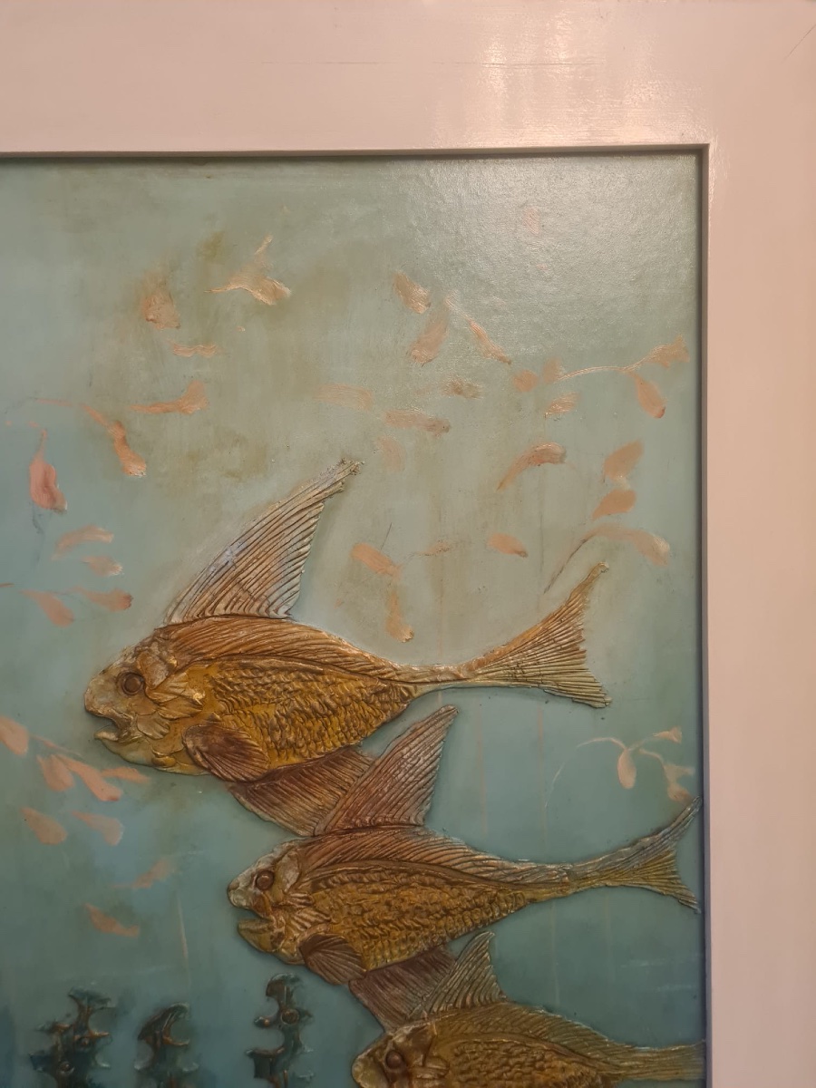 20th-century Decorative Bas-relief Panel Featuring A Fish-photo-1