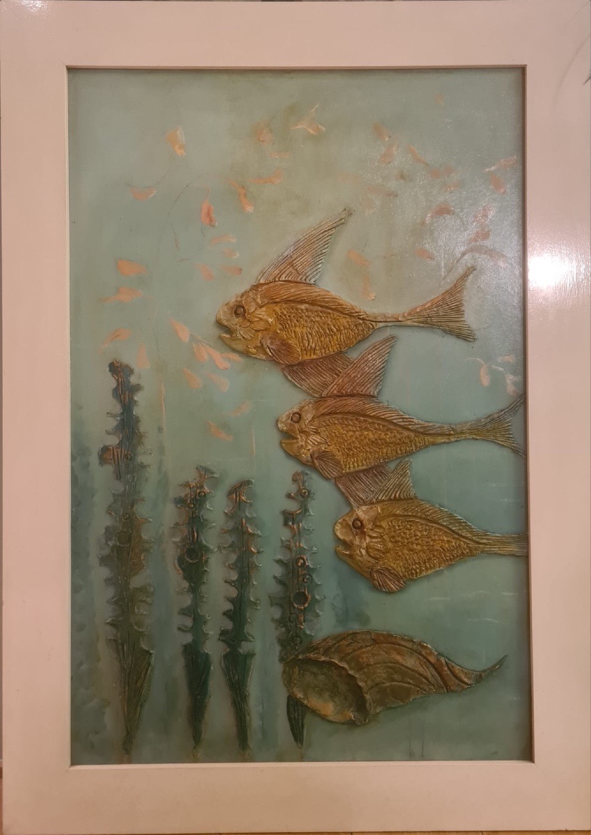 20th-century Decorative Bas-relief Panel Featuring A Fish