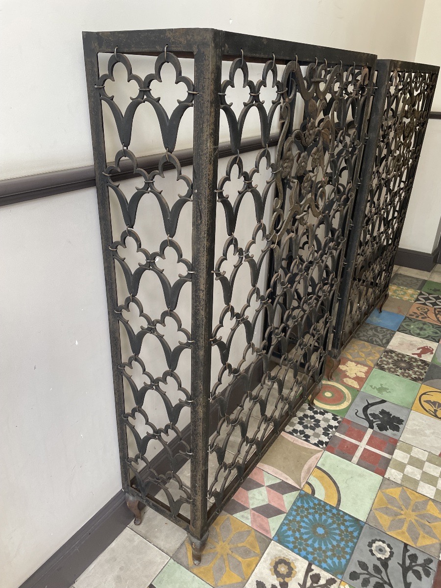 Pair Of Art Deco Iron Radiator Covers-photo-2