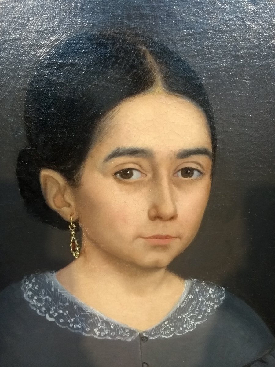 Hst Portrait Of Young Woman End XIX Eme-photo-2